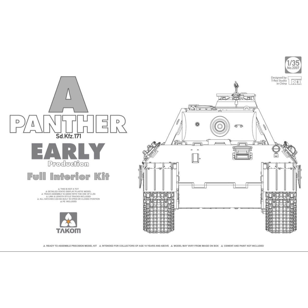 Takom 1/35 WWII German medium Tank Sd.Kfz.171 Panther A early w/ full interior Plastic Kit