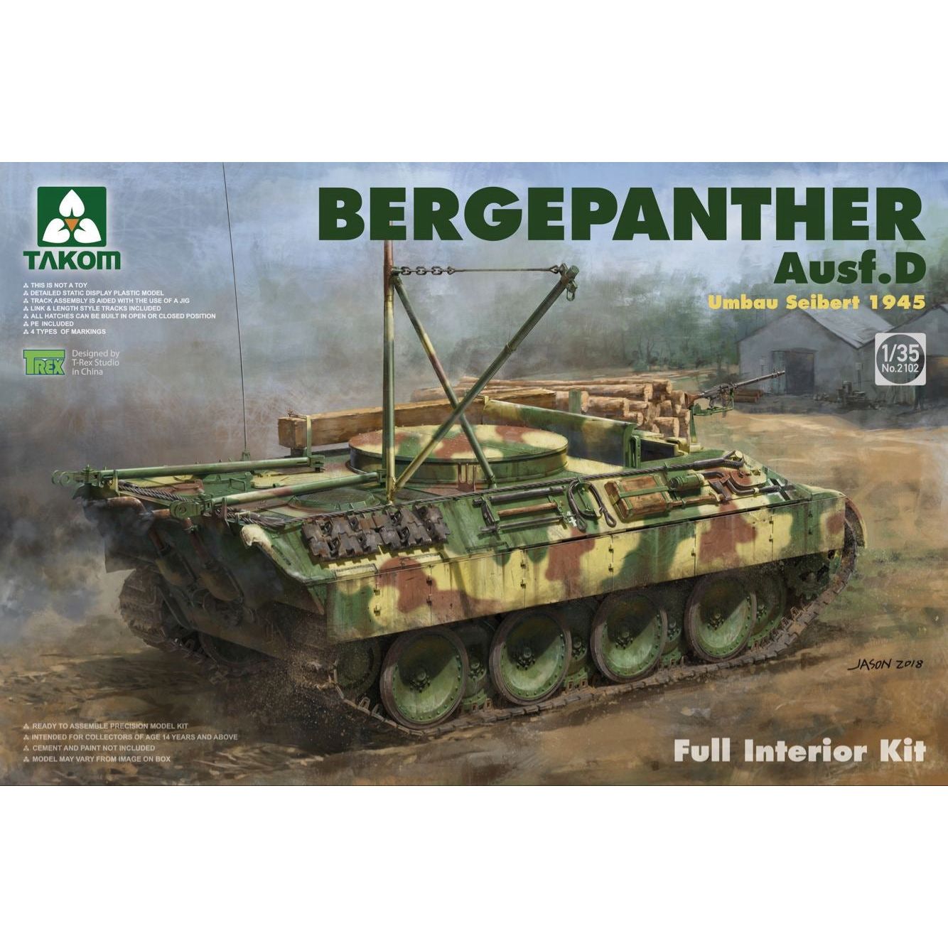 Takom 1/35 Bergepanther Ausf.D Umbau Seibert 1945 production w/ full interior kit