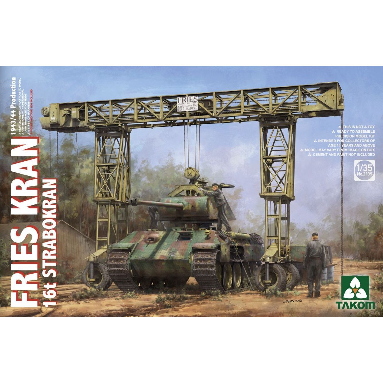 Takom 1/35 FRIES KRAN 16t Strabokran, 1943/44 Production Plastic Model Kit