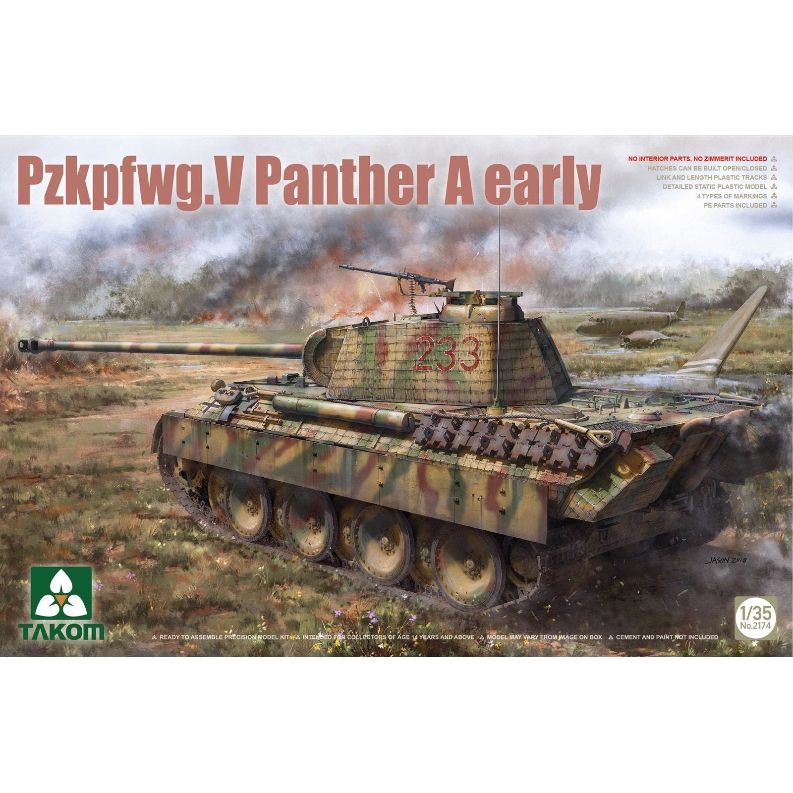 Takom 1/35 Pzkpfwg.V Panther A early Plastic Model Kit