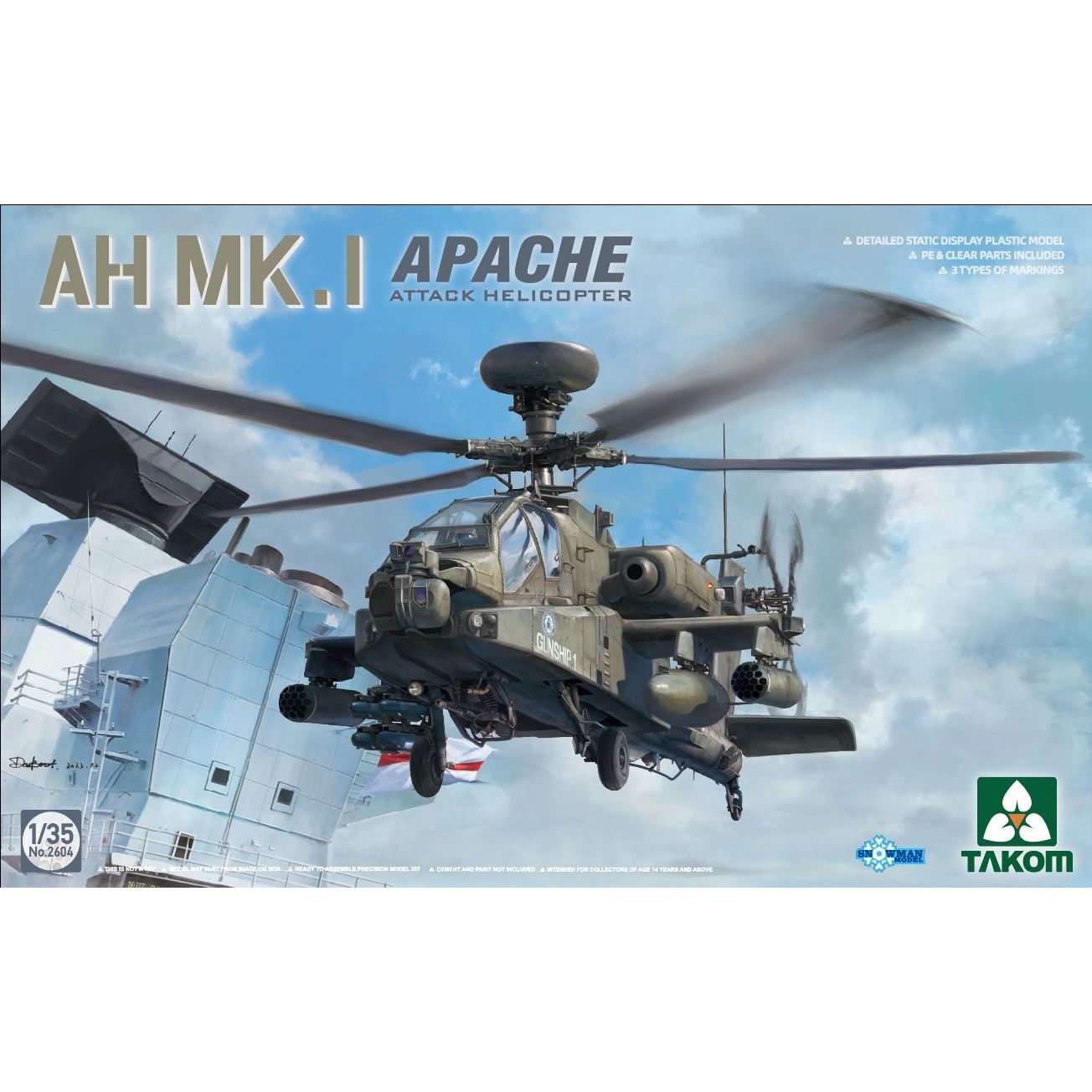 Takom 1/35 AH Mk.I Apache Attack Helicopter Plastic Model Kit