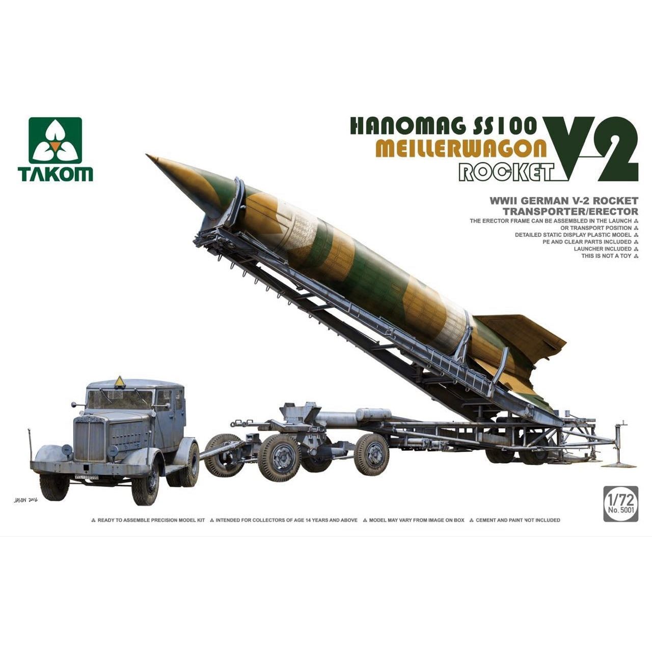 Takom 1/72 WWII German V-2 Rocket Transporter/Erector Meillerwagen+Hanomag SS100