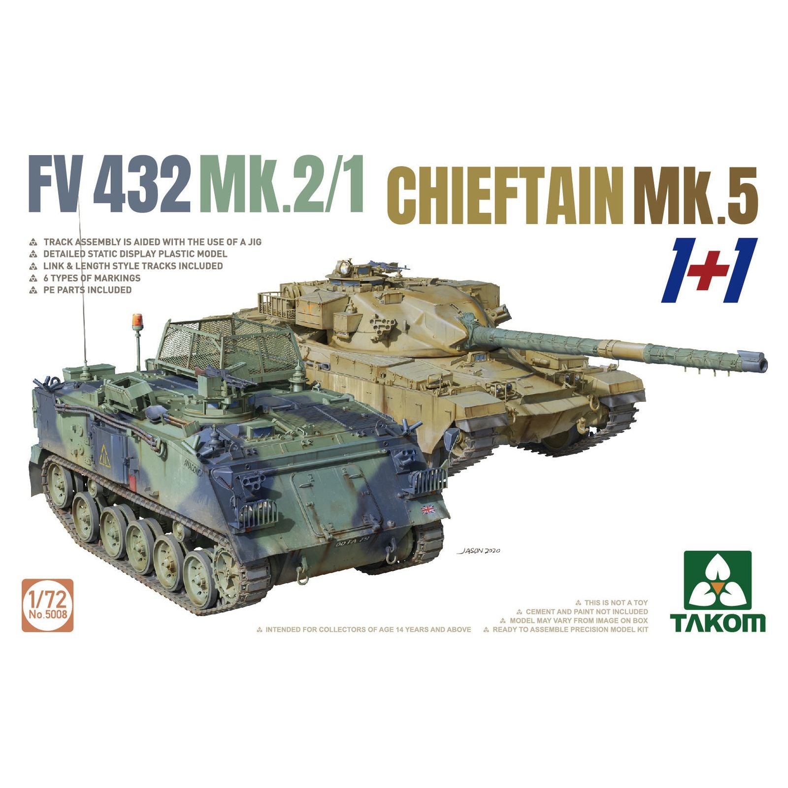 Takom 1/72 FV 432 MK.2/1+Chieftain MK.5 (1+1) Plastic Model Kit