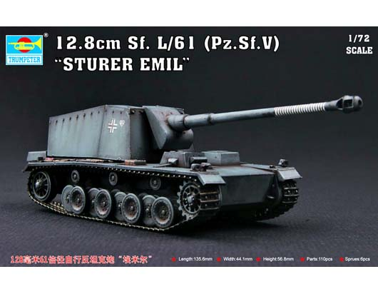 Trumpeter 1/72 128mm Sf.L/61Pz.Sf.V â€œSturer Emil