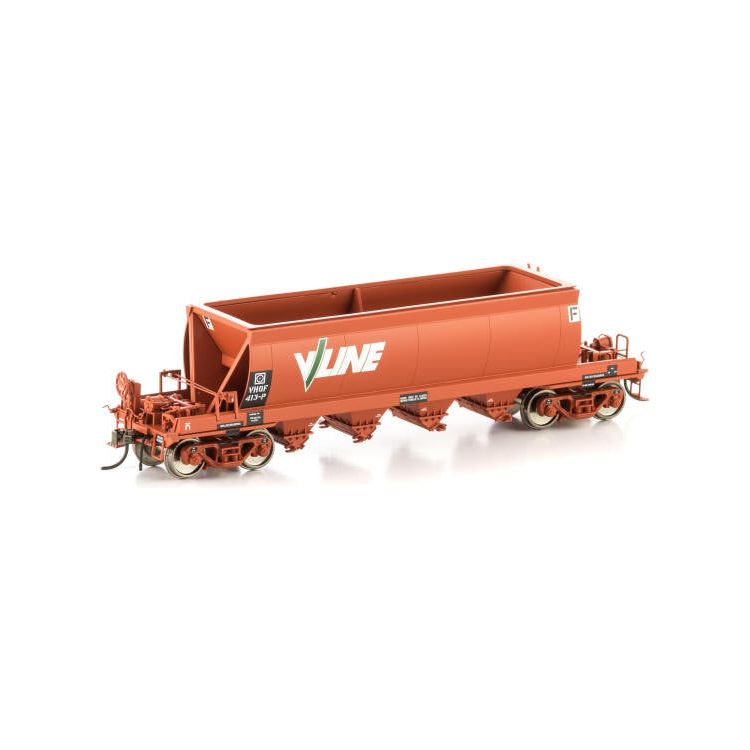 AUSCISION HO VHQF Quarry Hopper, Wagon Red with V/Line Logos - 4 Car Pack