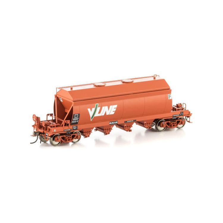 AUSCISION HO VHSF Sand Hopper, Wagon Red with V/Line Logos - 4 Car Pack