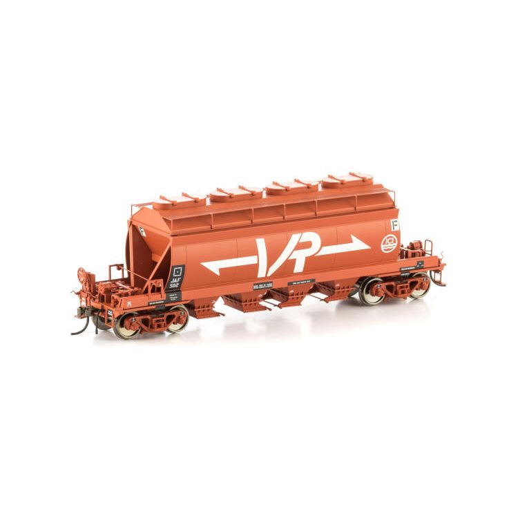 AUSCISION HO JAF Soda Ash Hopper, Wagon Red with Large VR & ICI Logos - 4 Car Pack