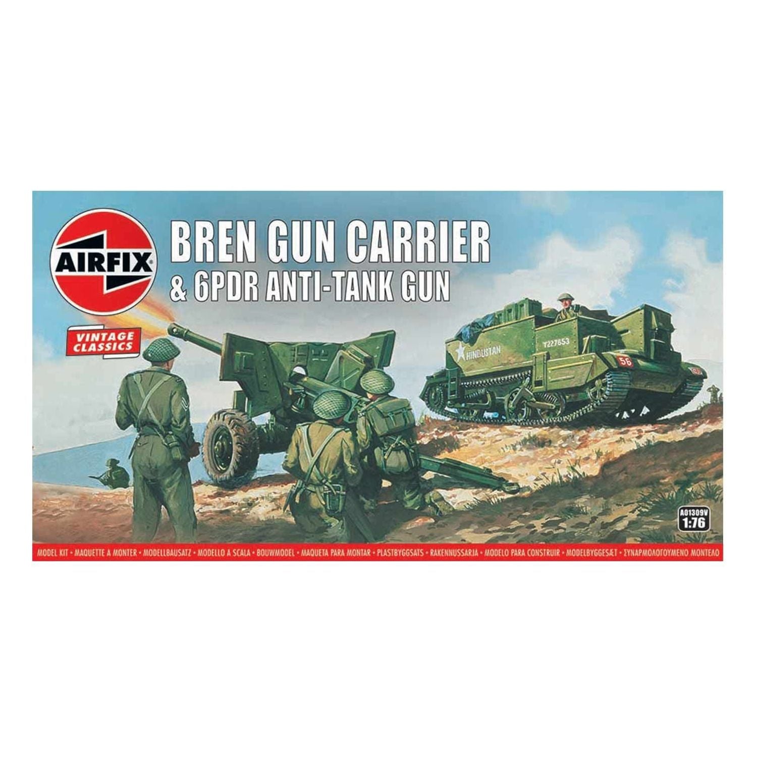 AIRFIX 1/76 Bren Gun Carrier & 6PDR Anti-Tank Gun