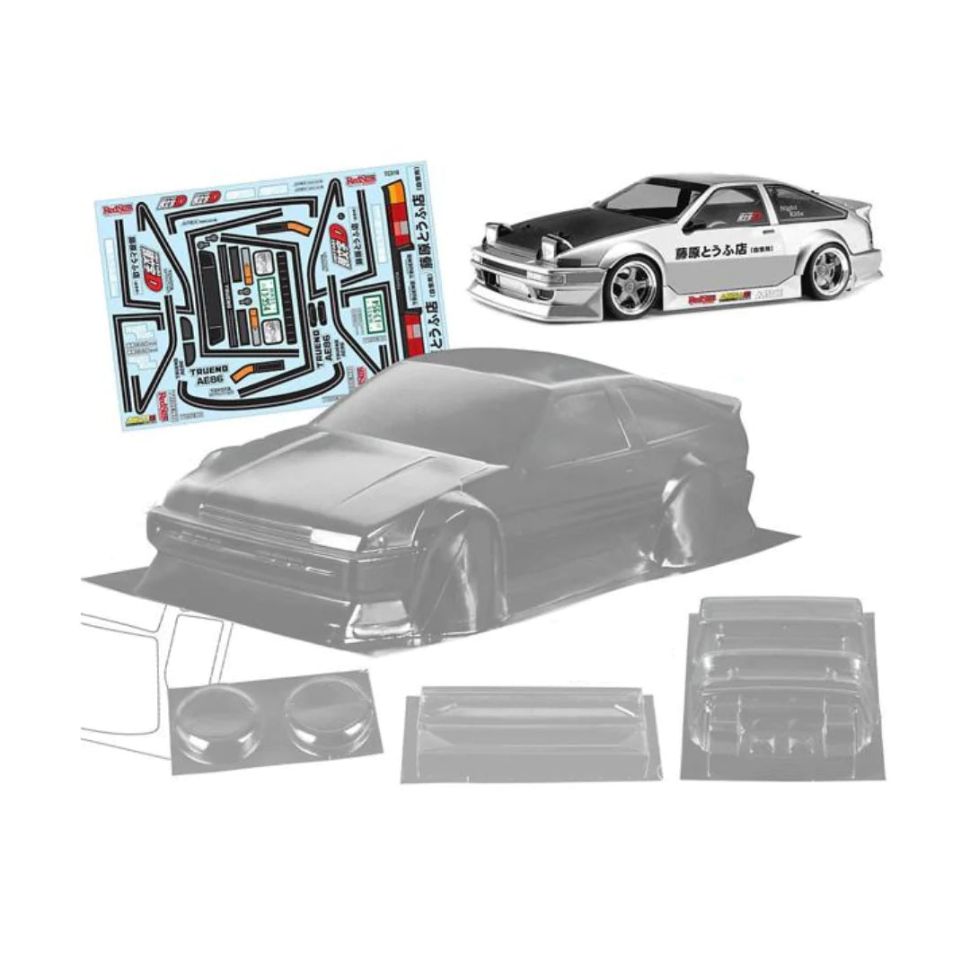 BODYWORX Clear Body Trueno AE86 Initial D 1/10 190mm