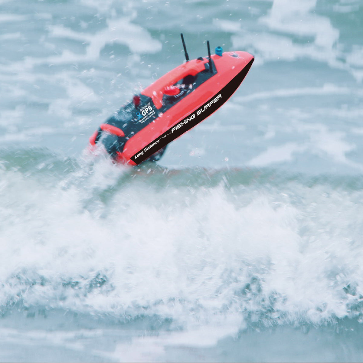 JOYSWAY Fishing Surfer V2 RC Surfcasting Bait Boat 2.4GHz RTR with GPS (Red)