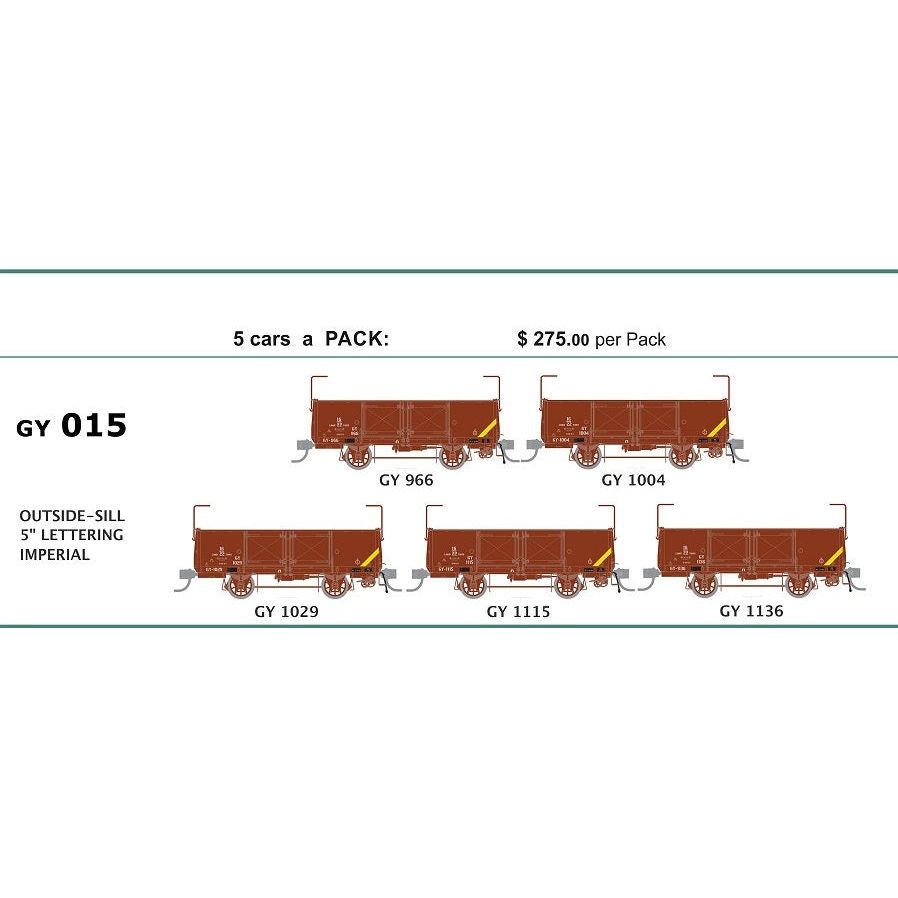 SDS MODELS HO GY Wagon Pack 5 Outside 5" Lettering Imperial (5)