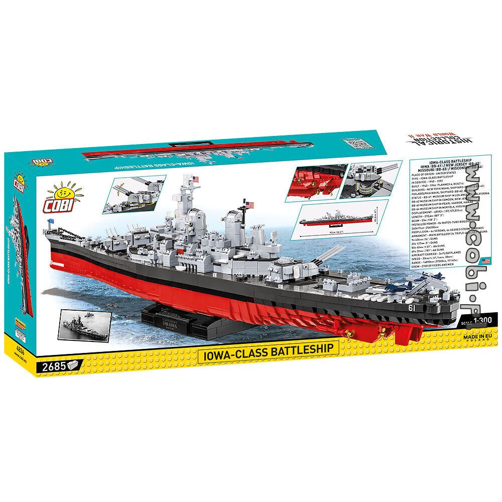 COBI World War II - Iowa-Class Battleship 4 in 1 (2685 Pieces)