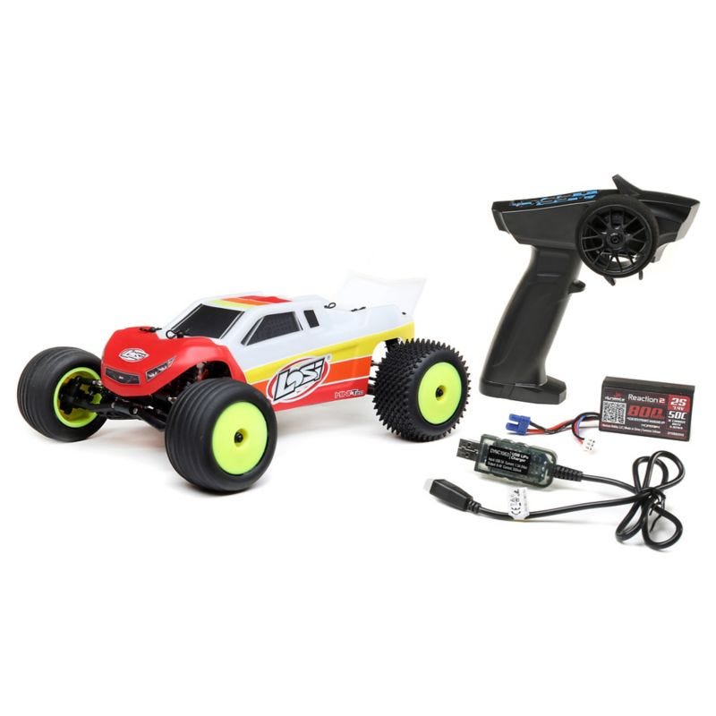 LOSI Mini T 2.0 Brushless RTR 1/18 2wd Stadium Truck, Red