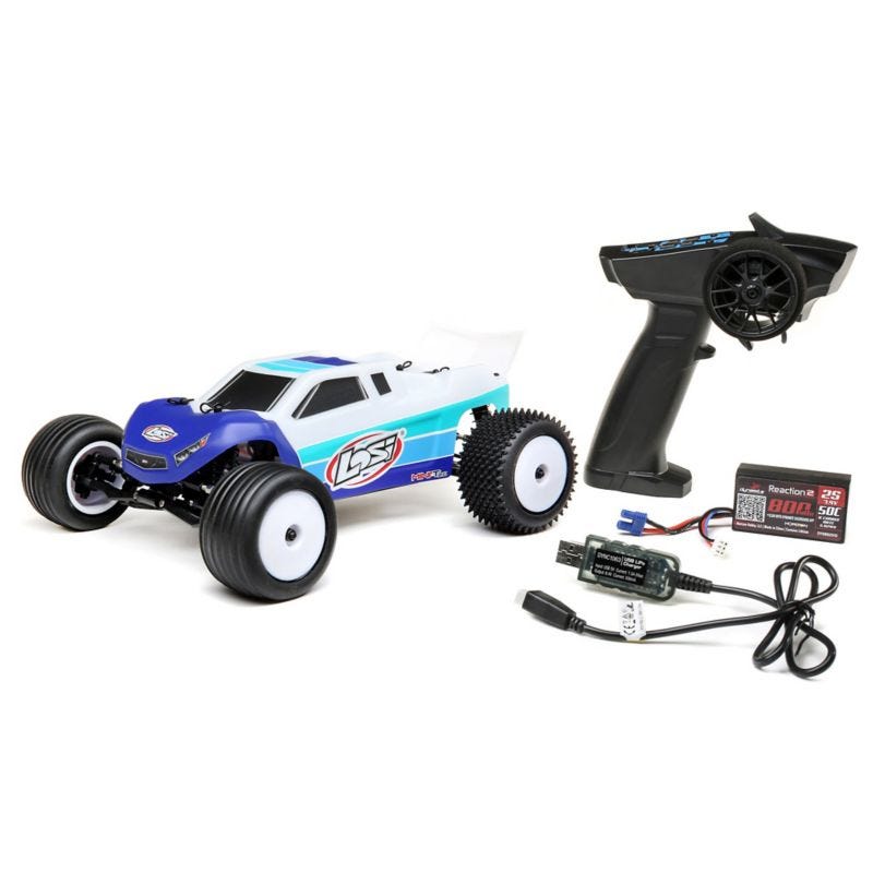 Losi Mini T 2.0 Brushless RTR 1/18 2wd Stadium Truck, Blue, LOS01019T2