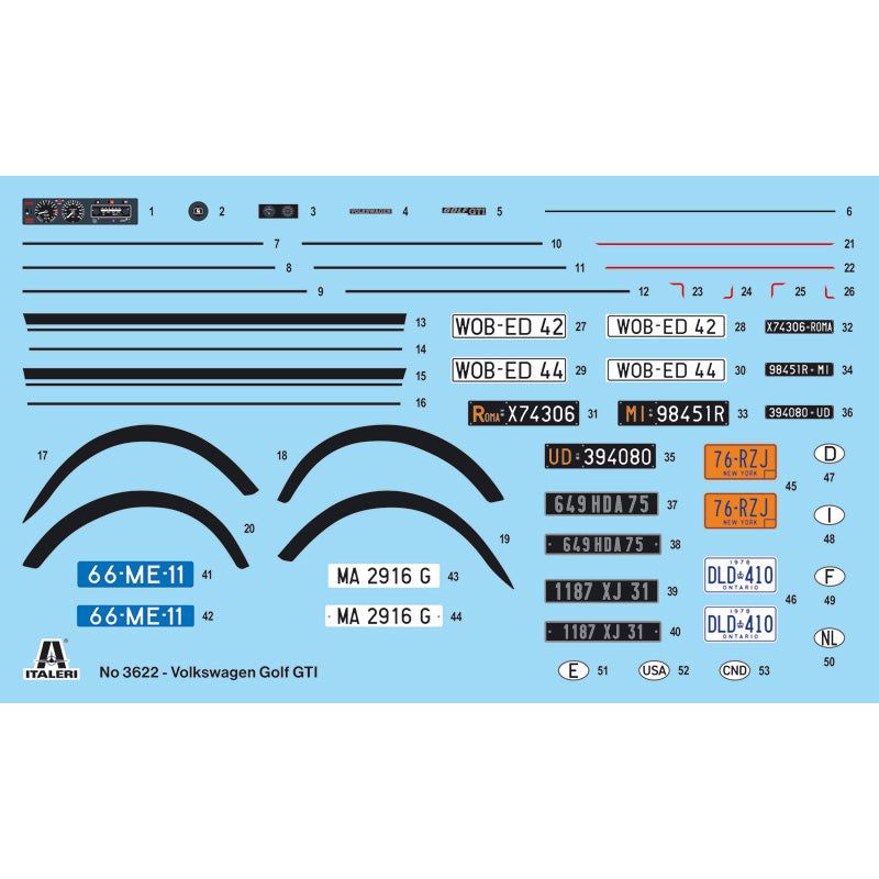 ITALERI 1/24 VW Golf GTI Rabbit First Series 1976/78