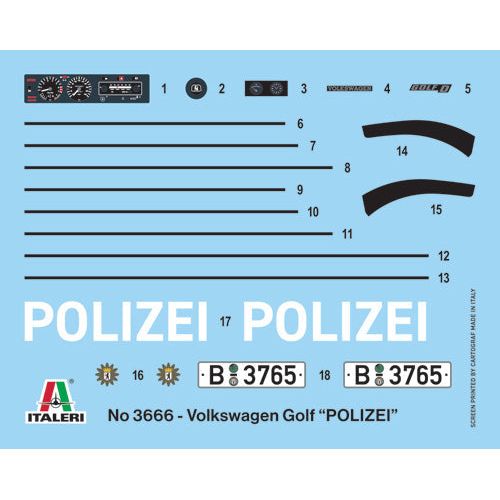 ITALERI 1/24 VW Golf Polizei