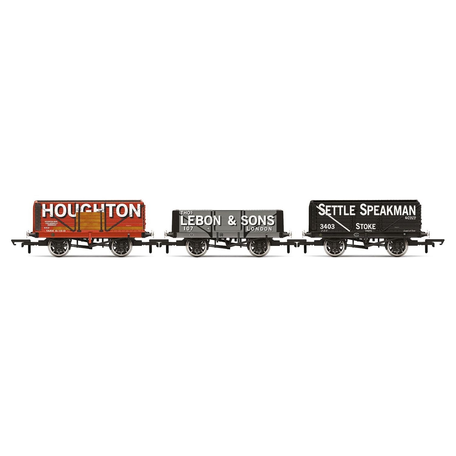 HORNBY OO Triple Wagon Pack, Houghton Main, Thos. Lebon & Sons & Settle Speakman - Era 3