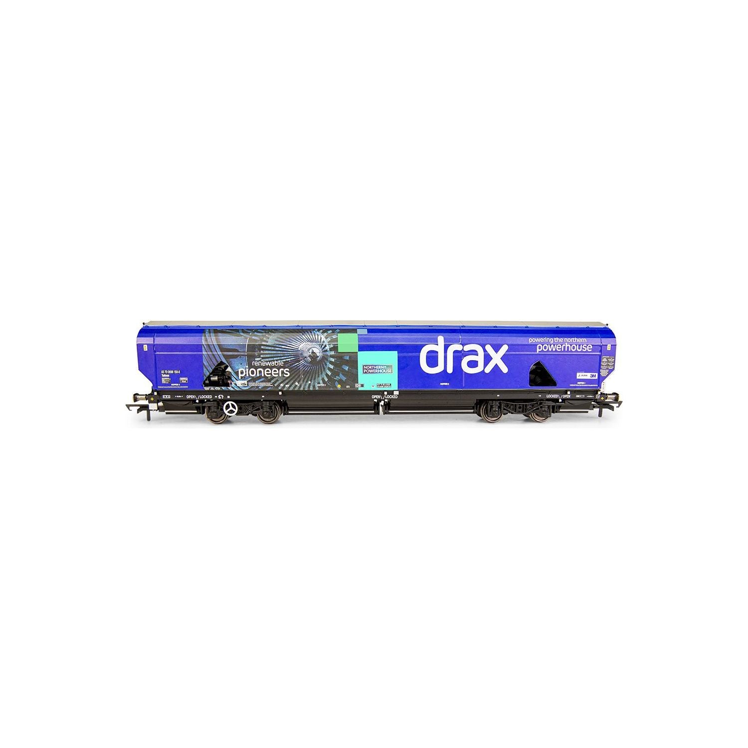 HORNBY Drax Biomass Wagon Pack, 83700698083-8 & 83700698158-8