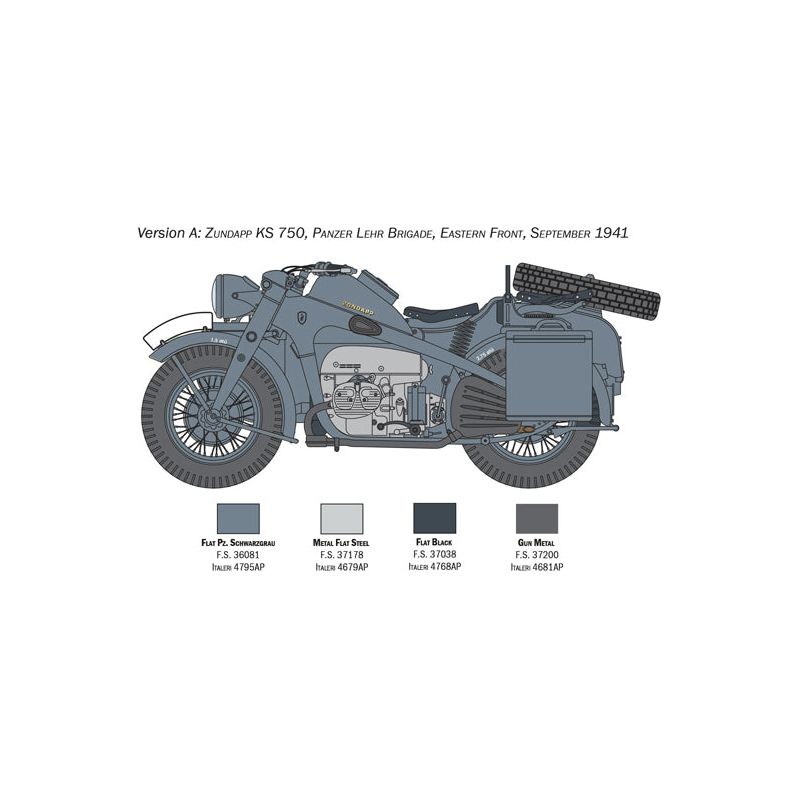 ITALERI 1/9 Zundapp KS 750 with Sidecar