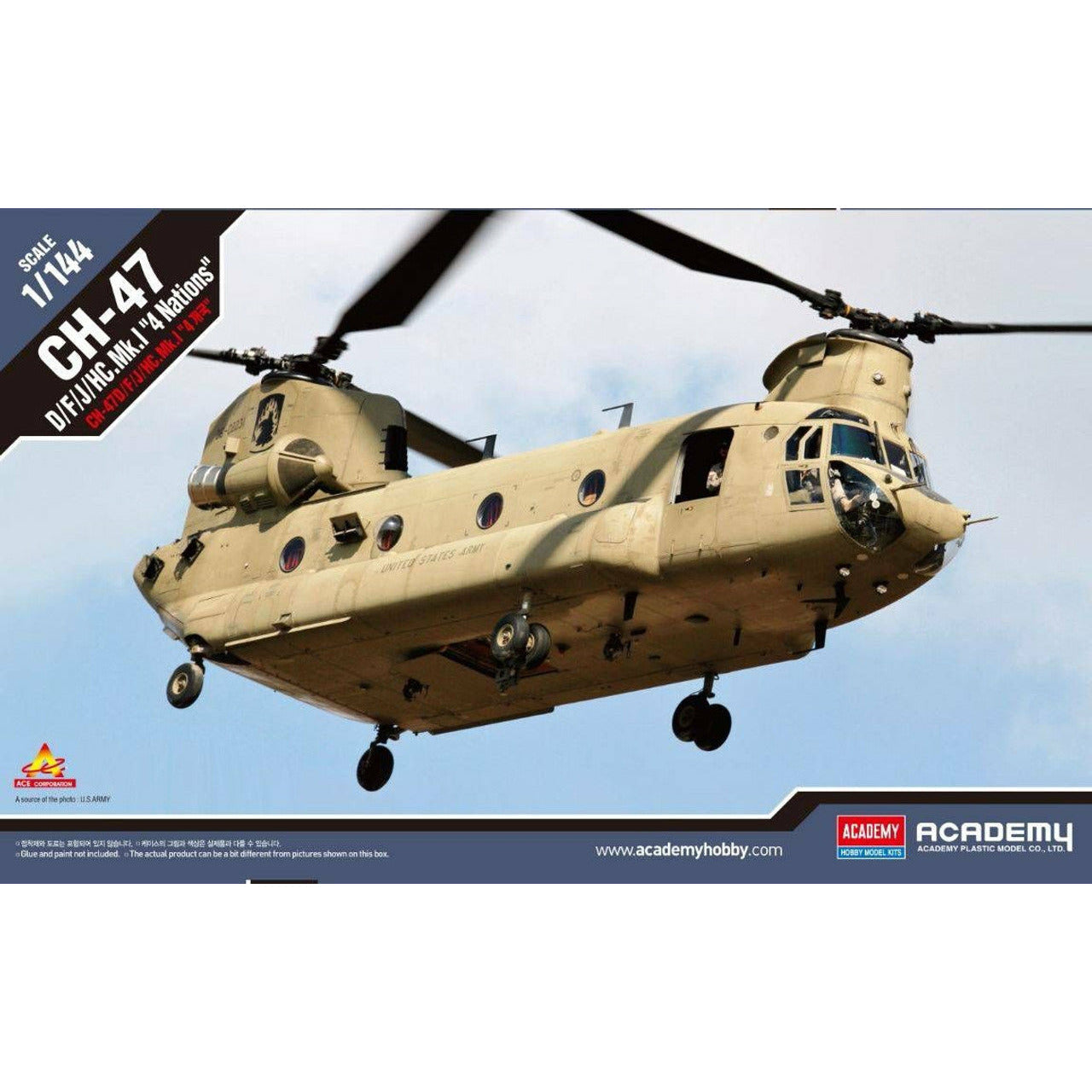 ACADEMY 1/144 CH-47D/F/J/HC.Mk.1 "4 Nations" *Aus Decals*