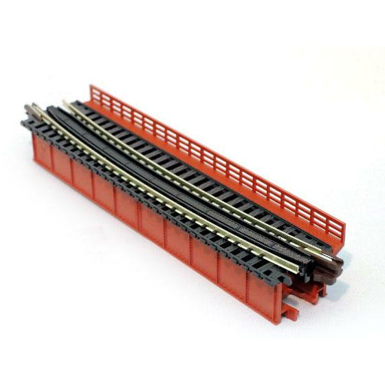 KATO N Unitrack Deck Girder Curved Bridge 448mm 15Deg Red