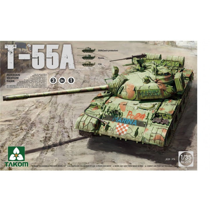 TAKOM 1/35 Russian Medium Tank T-55 A [3 in 1]