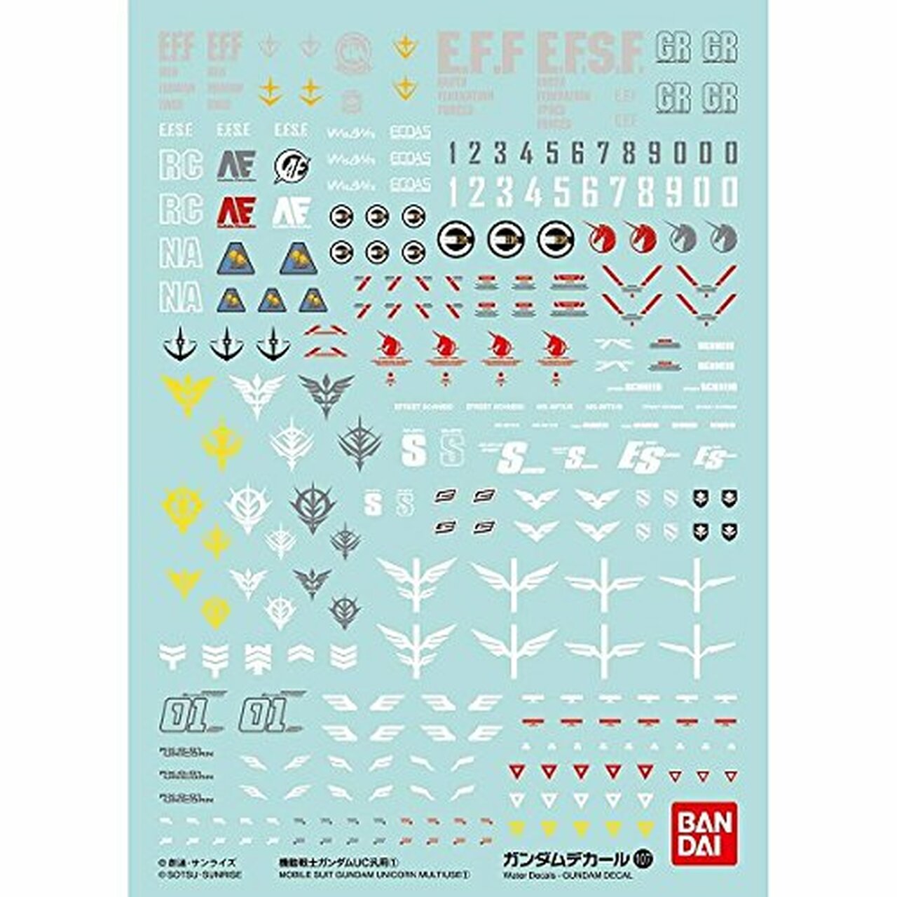 BANDAI Gundam Decal 107 Mobile Suit Gundam Unicorn Multiuse 1