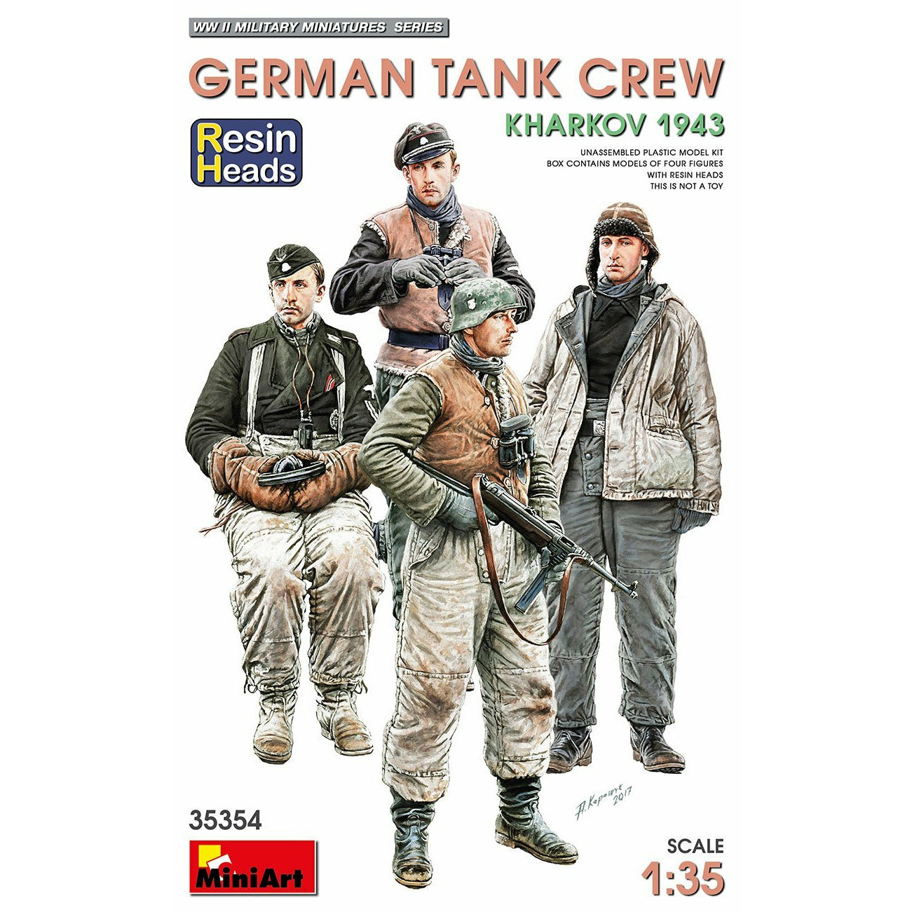 MINIART 1/35 German Tank Crew.Kharkov 1943. Resin Heads