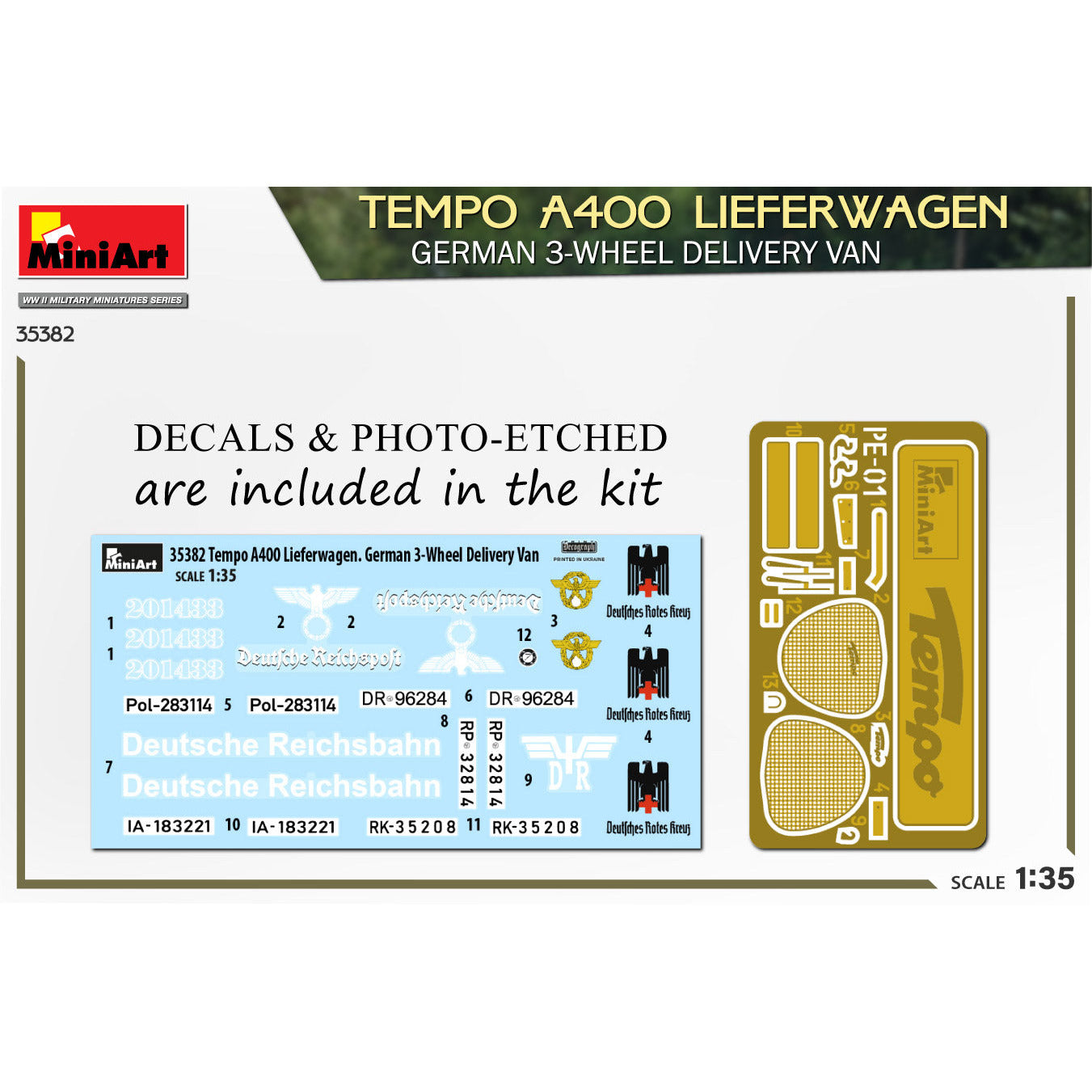 MINIART 1/35 Tempo A400 Lieferwagen German 3-Wheel Delivery Van