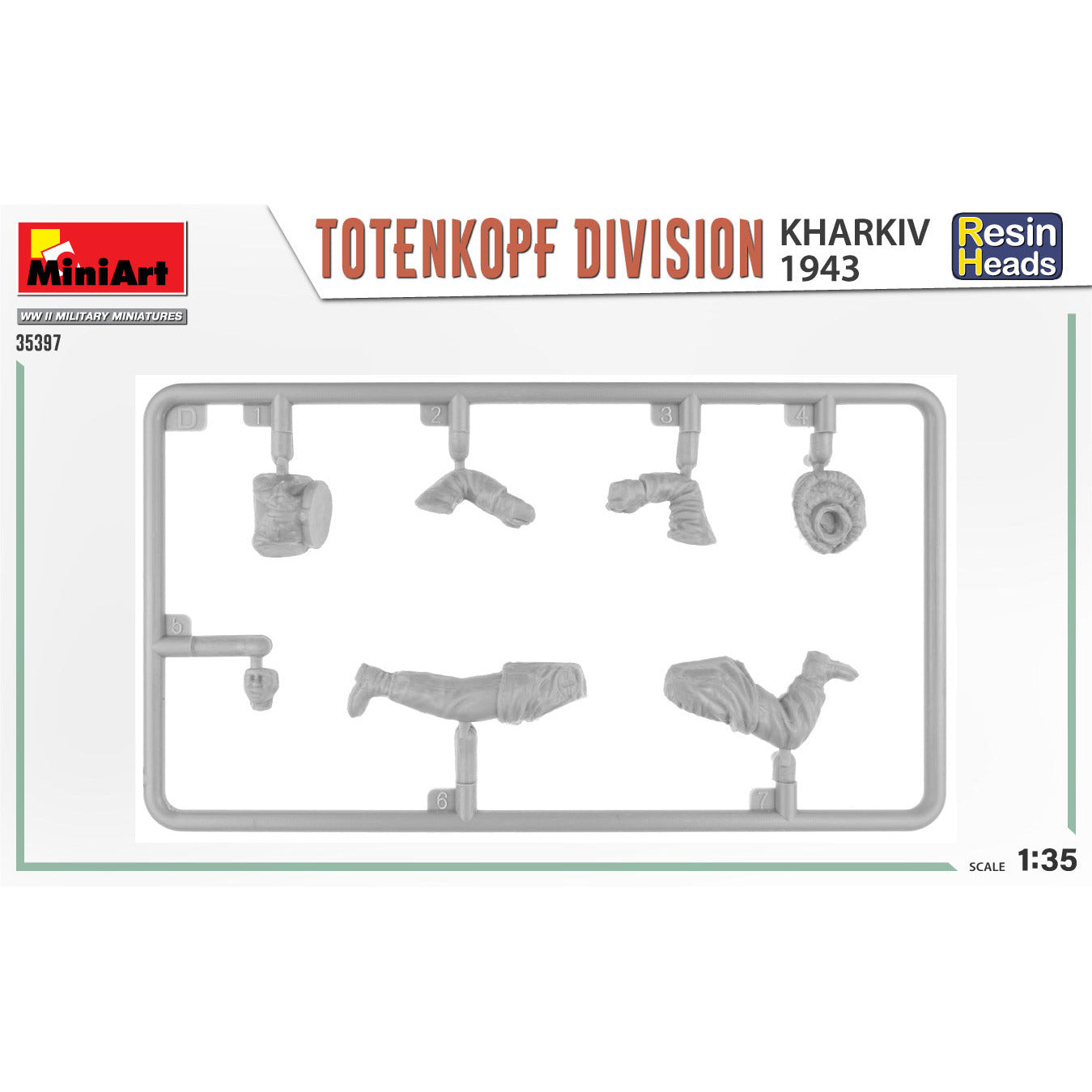 MINIART 1/35 Totenkopf Division. Kharkov 1943. Resin Heads