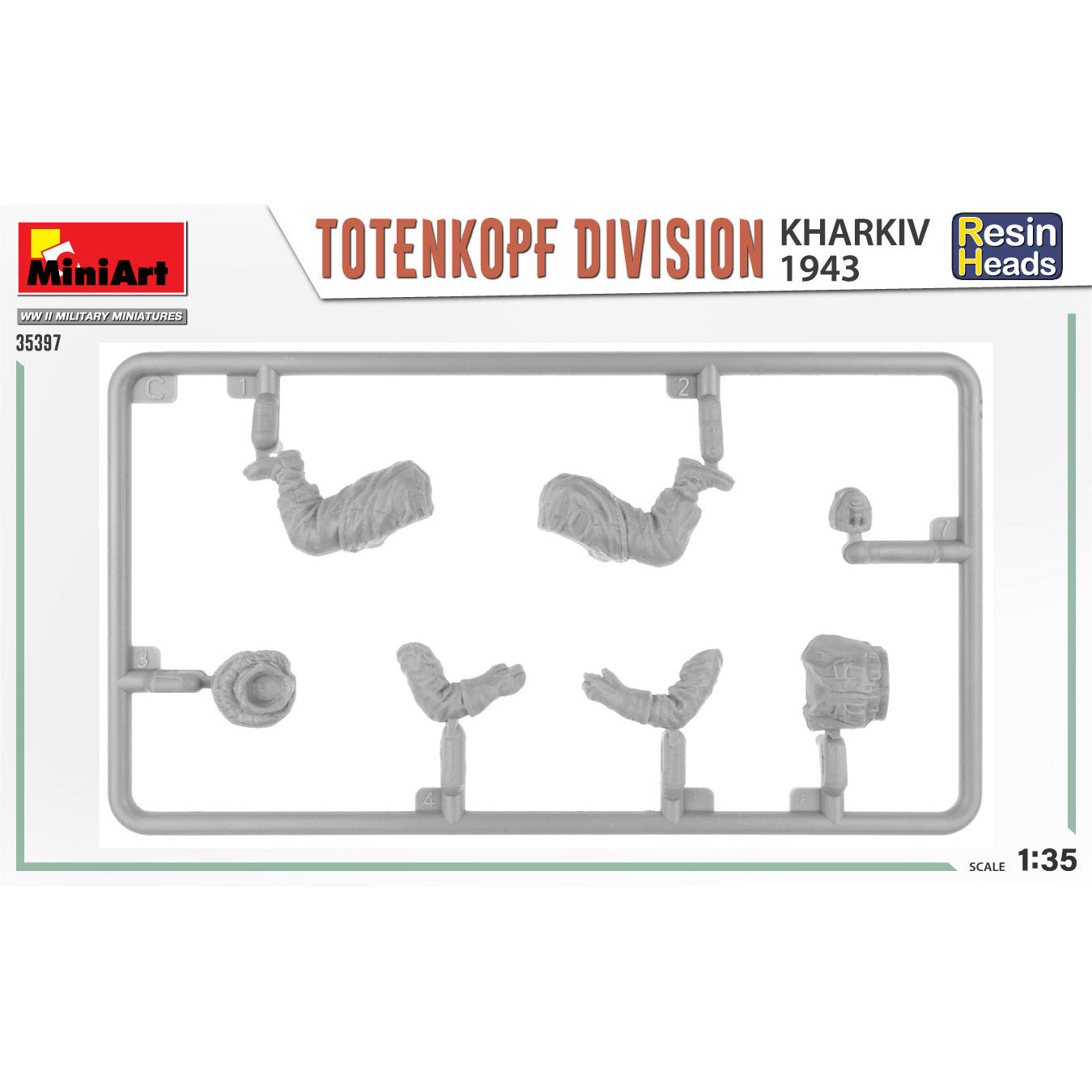 MINIART 1/35 Totenkopf Division. Kharkov 1943. Resin Heads