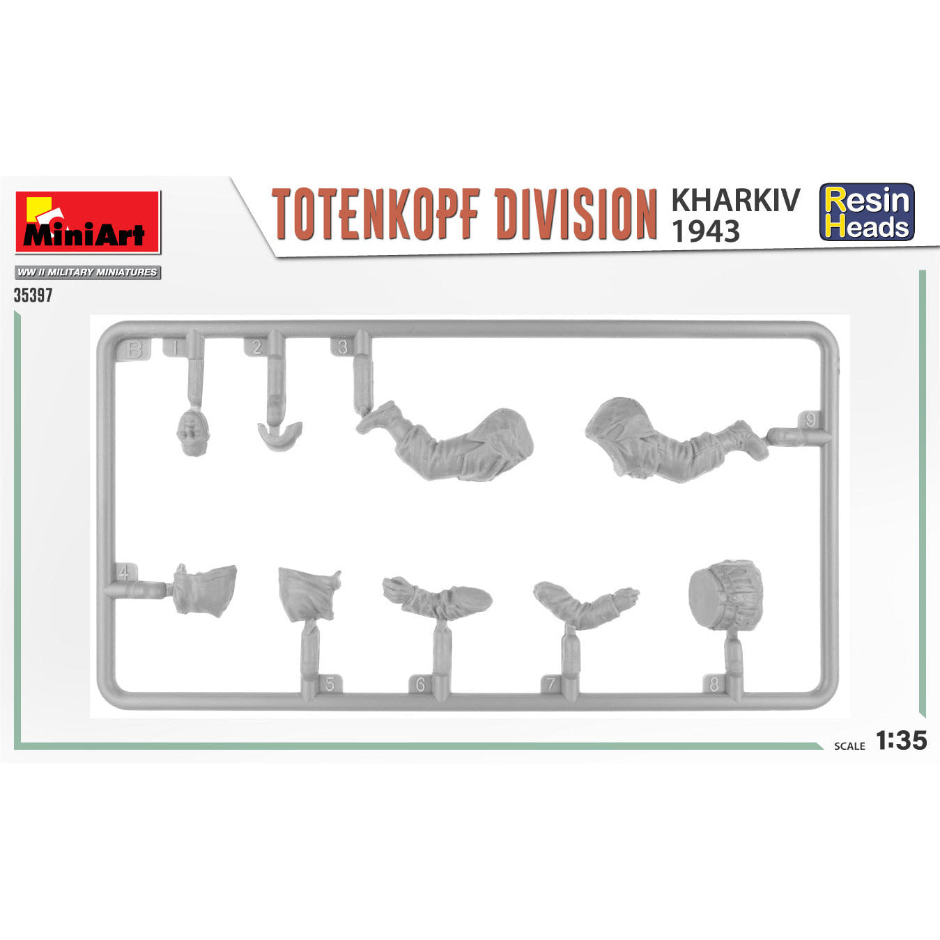 MINIART 1/35 Totenkopf Division. Kharkov 1943. Resin Heads