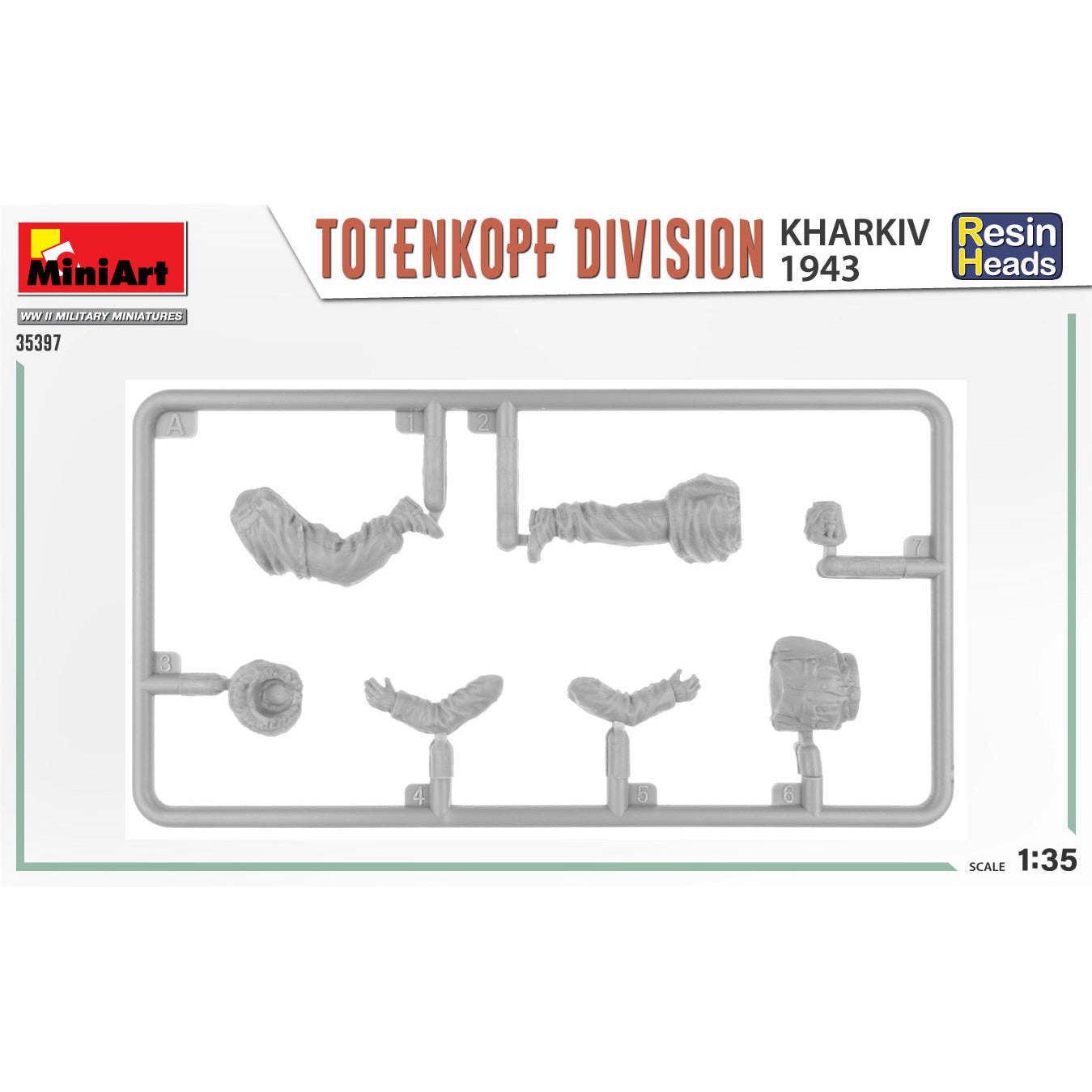 MINIART 1/35 Totenkopf Division. Kharkov 1943. Resin Heads