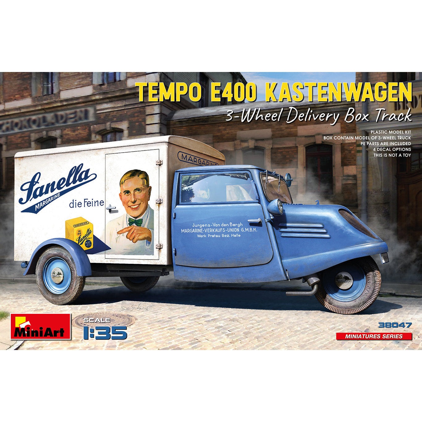 MINIART 1/35 Tempo E400 Kastenwagen 3-Wheel Delivery Box Truck