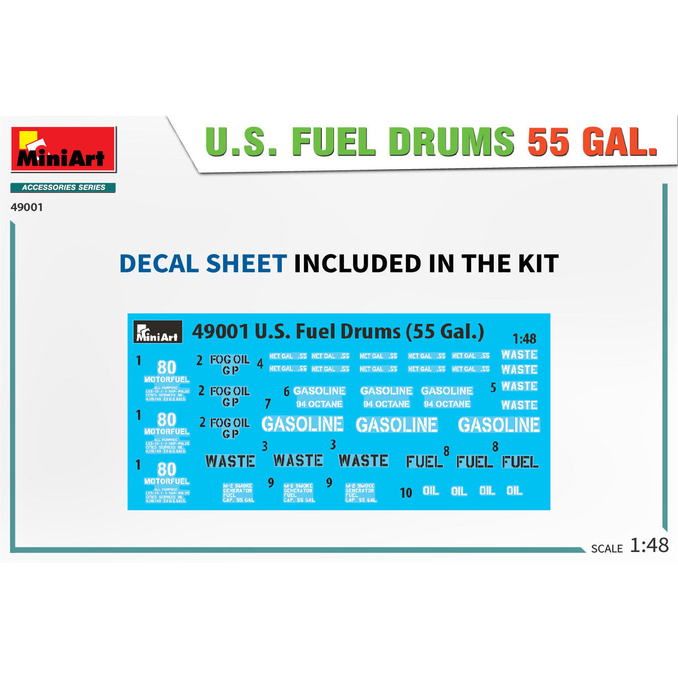 MINIART 1/48 U.S. Fuel Drums 55 Gallon