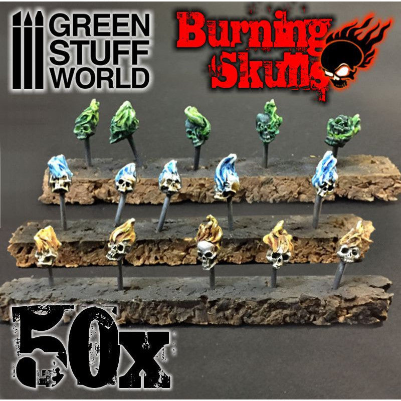 GREEN STUFF WORLD 50x Resin Burning Skulls