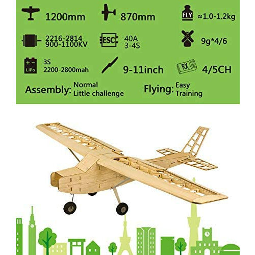 DANCING WINGS HOBBY T-20 EP Cessna 152 Training Plane Kit (1.2m)