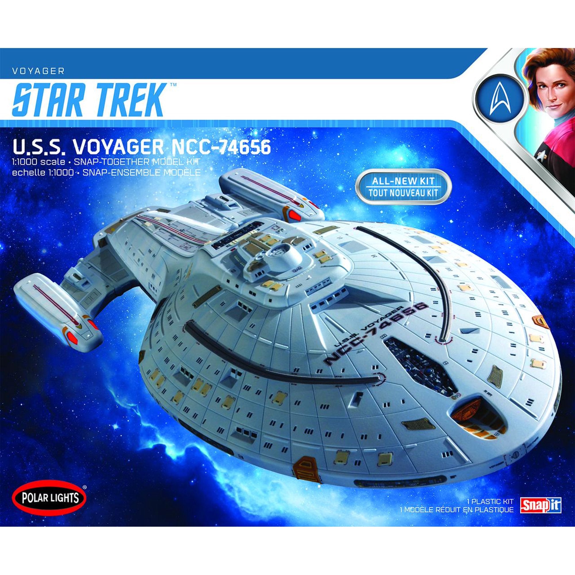 POLAR LIGHTS 1/1000 Star Trek U.S.S. Voyager (Snap) 2T