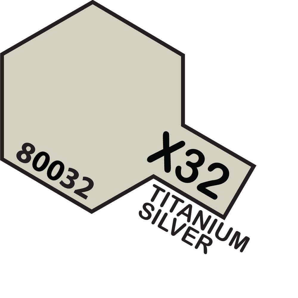 TAMIYA X-32 Titanium Silver Enamel Paint 10ml