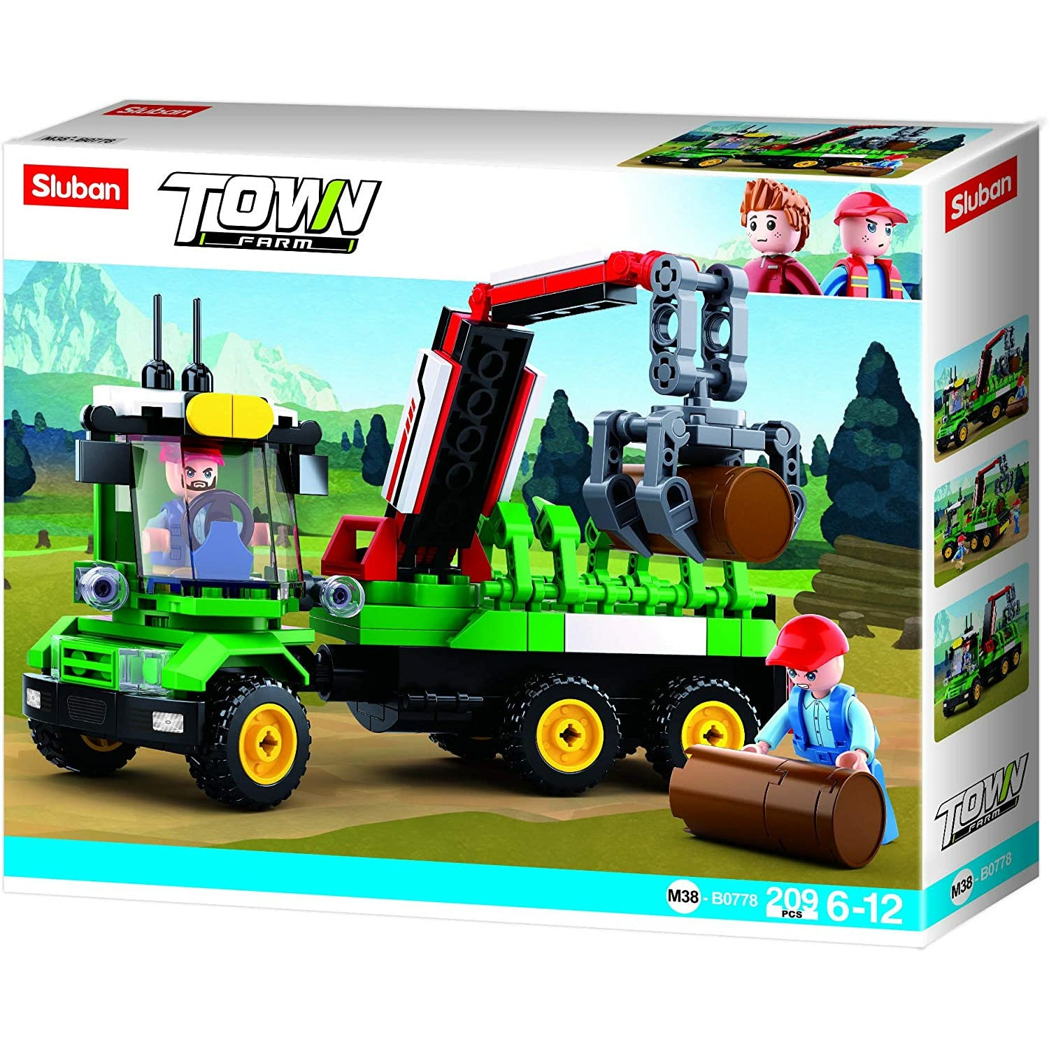 SLUBAN Town Log Transport 209pcs