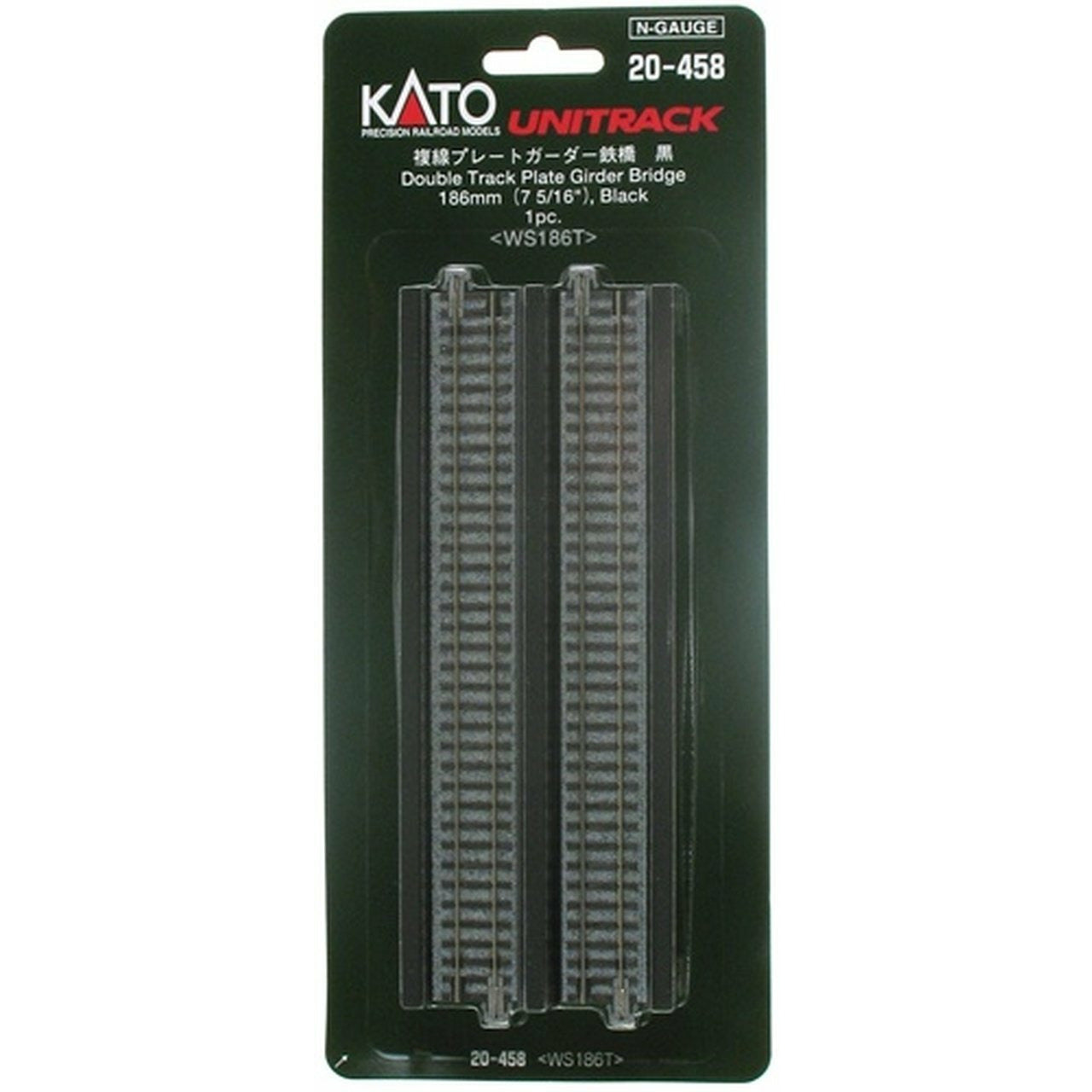 KATO N Unitrack Double Plate Girder Bridge 186mm Black