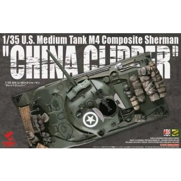 Asuka 1/35 U.S. Medium Tank M4 Composite Sherman "China Clipper" Plastic Model Kit