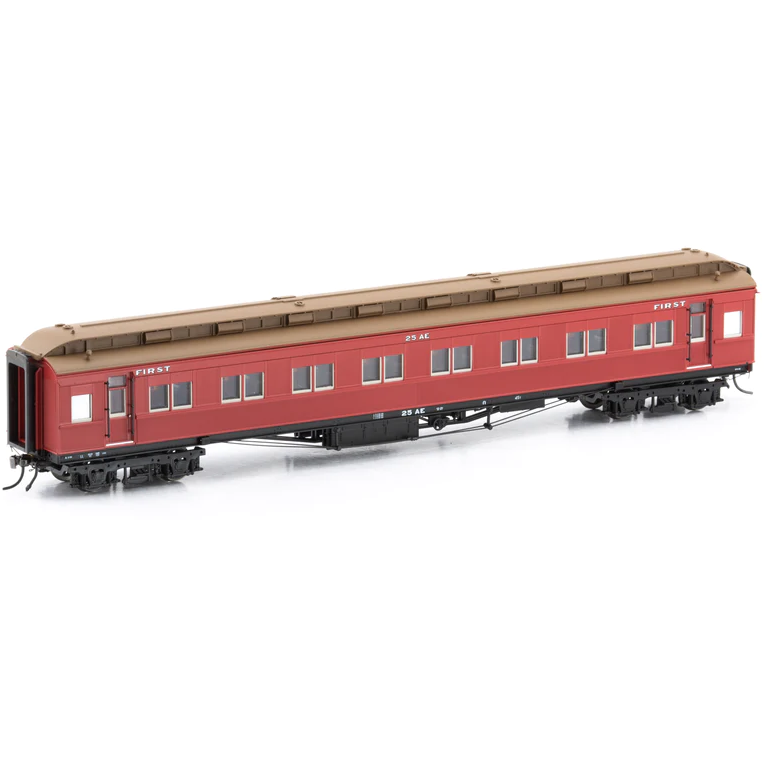 AUSCISION HO VR Carriage Red (1971-1985 Era) - 4 Car Set (25-AE, 1-ABE, 29-BE, 17-CE)