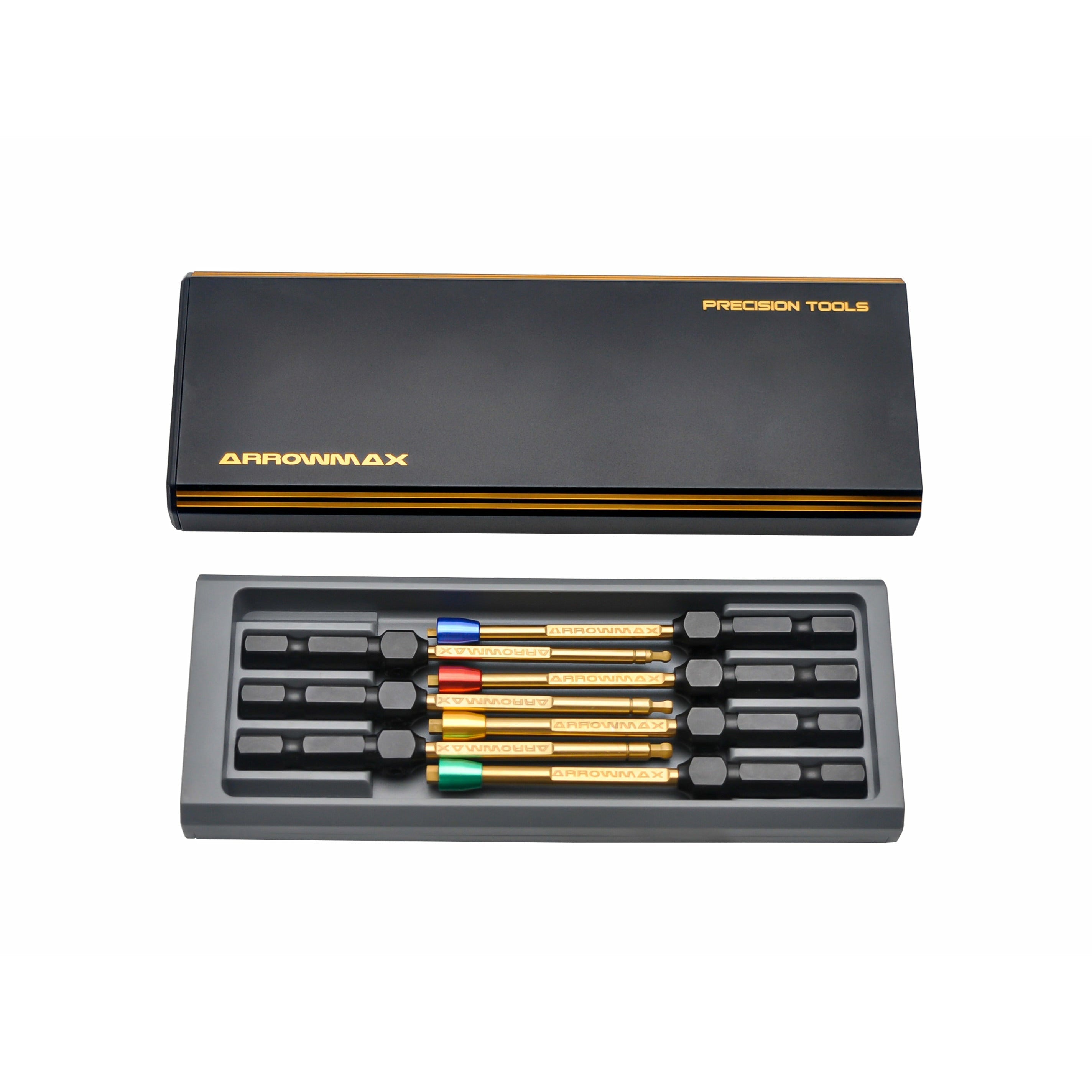 ARROWMAX AM Power Tool Tip Set 7 Pieces With Alu Case Black