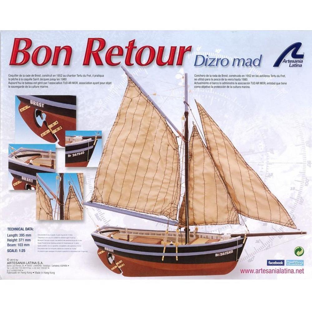 ARTESANIA LATINA 1/25 Bon Retour Fishing Boat Wooden Ship M