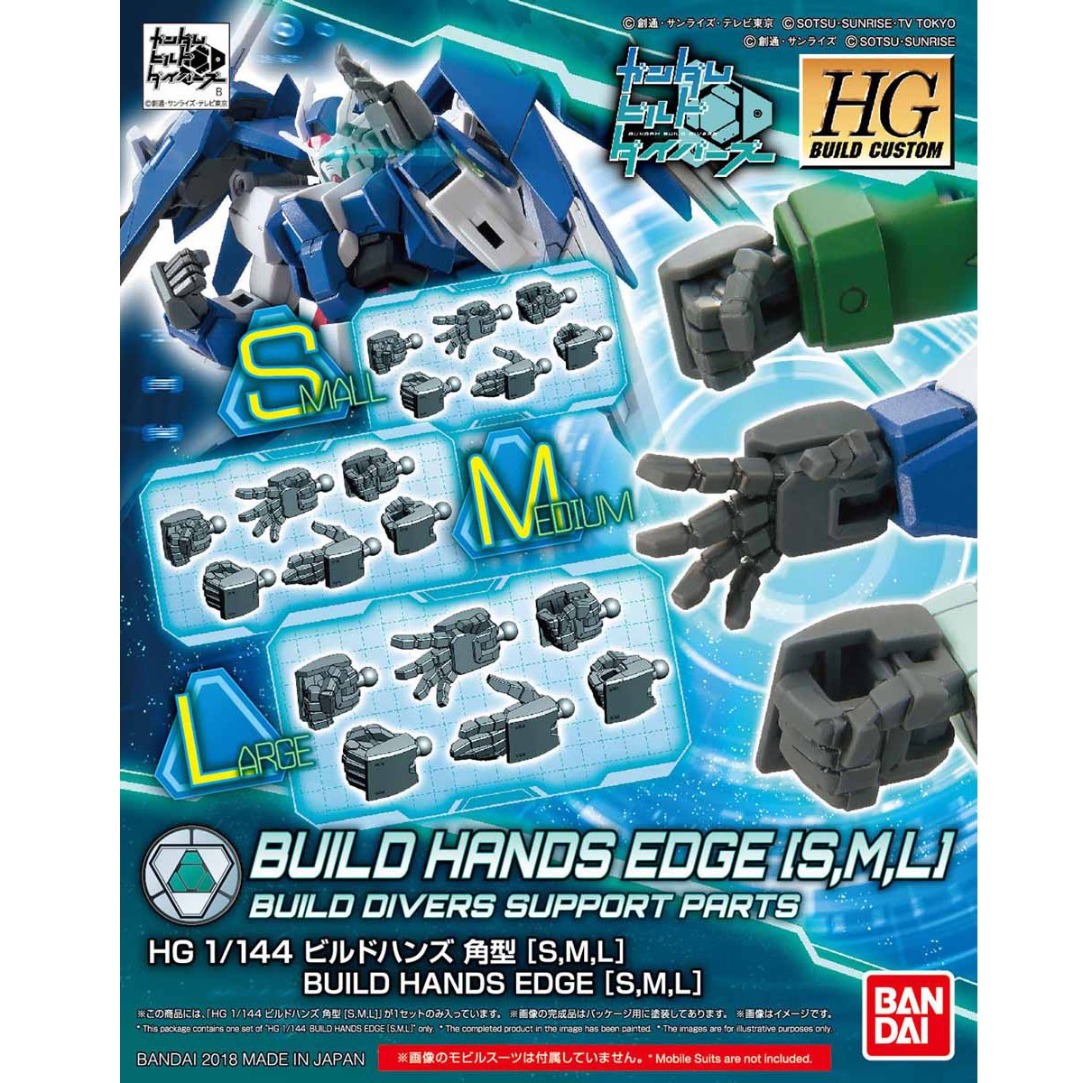 BANDAI 1/144 HG Build Hands KAKU (S,M,L)