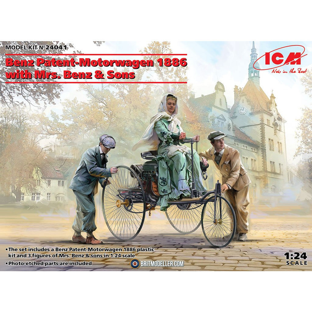 ICM 1/24 Benz Patent-Motorwagen 1886 with Mrs Benz & Sons