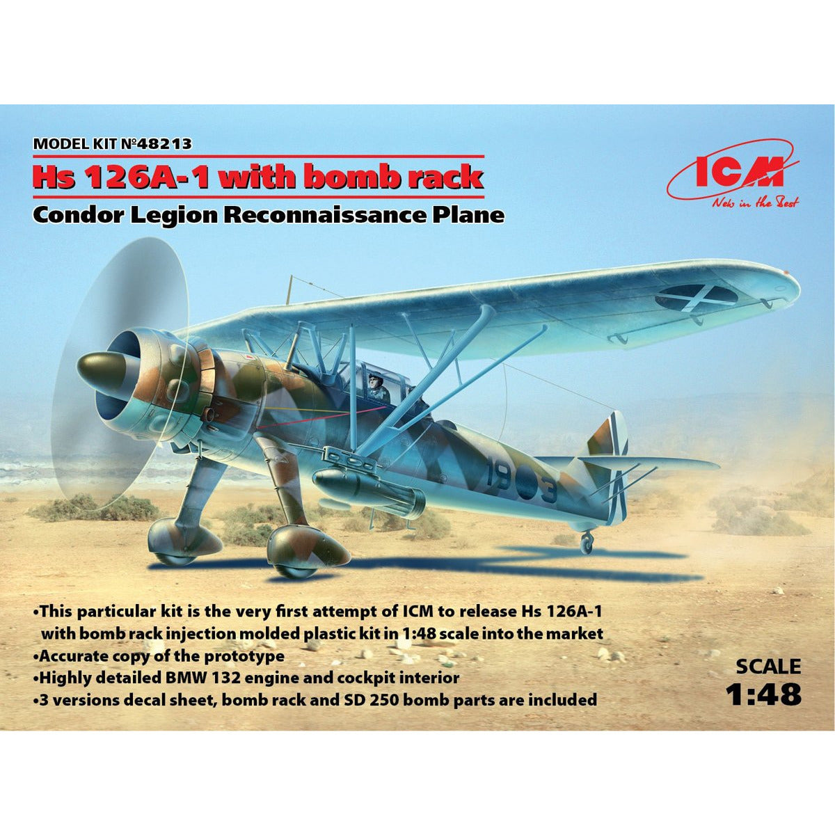 ICM 1/48 Hs 126A-1 w/Bomb Rack Condor Legion Reconnaissance