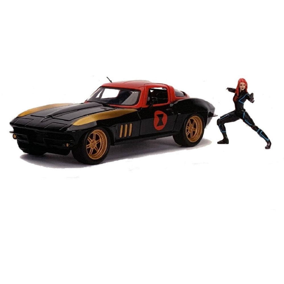 JADA 1/24 Black Widow w/1966 Chevy Corvette Movie