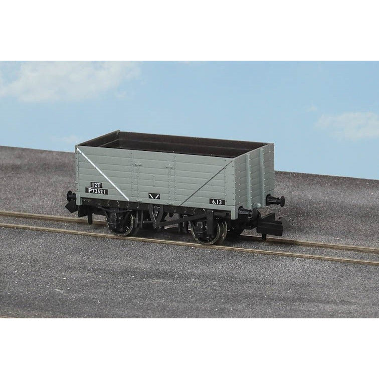 PECO N RTR 9ft 7 Plank Open Wagon, BR, Grey (NR7004B)